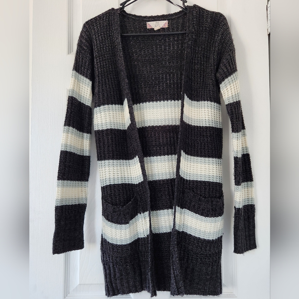 Pink Rose- Striped Cardigan- Small